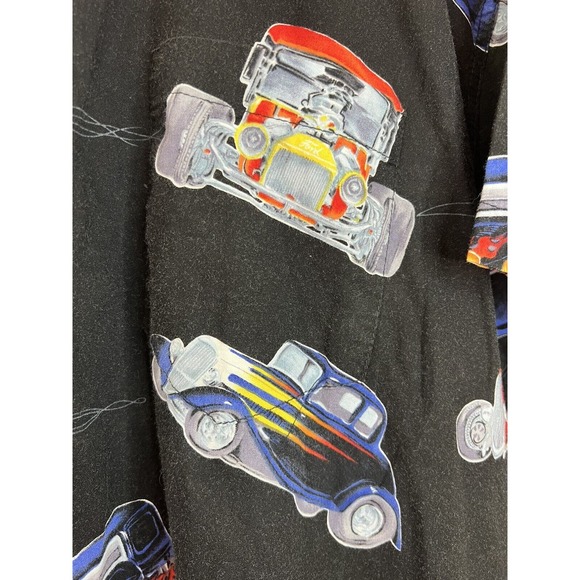 Vintage Hot Rat Rod Hawaiian Shirt Men's L Single Stitch High Seas Trading Co. - Picture 6 of 11